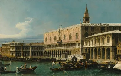 Venice A View Of The Molo Looking West With The Palazzo Ducale And South Side Of The Piazzetta