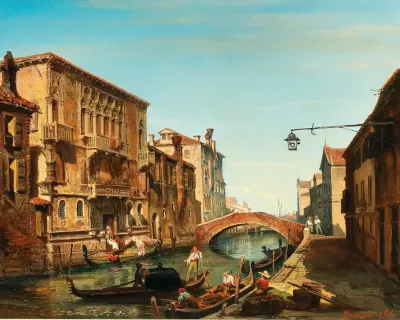 Venice A View Of The Palazzo Del Cammello At The Cannaregio