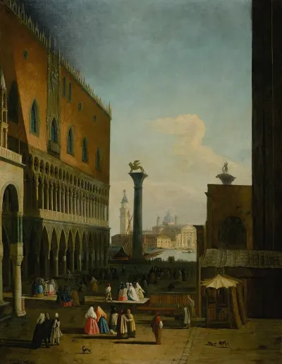 Venice A View Of The Piazzetta And The Isola San Giorgio