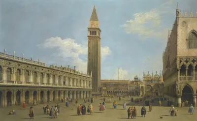 Venice A View Of The Piazzetta Looking North
