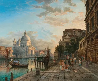 Venice Cafe Giardina With Santa Maria Della Salute