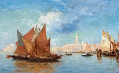 Venice Fishing Boats In The Bacino Di San Marco