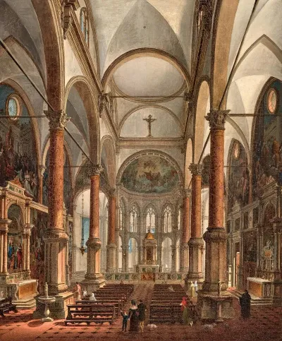 Venice Interior Of The Church Of San Zaccaria
