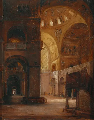 Venice Interior View Of The Basilica Di San Marco