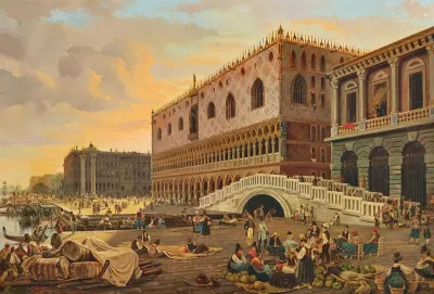 Venice Ponte Della Paglia With The Doges Palace