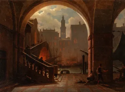 Venice Rialto Bridge At Night