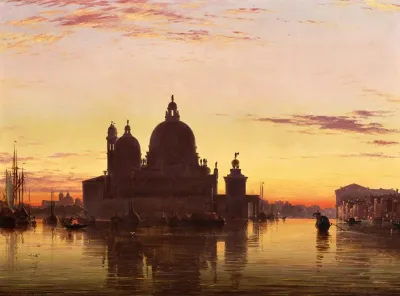 Venice Santa Maria Della Salute At Sunset