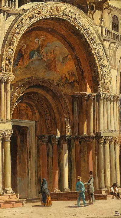 Venice The Entrance To St Marks Basilica 2