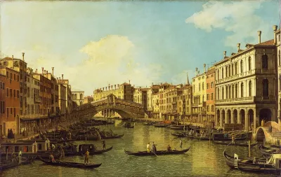 Venice The Grand Canal From The Palazzo Dolfin Manin To The Rialto Bridge
