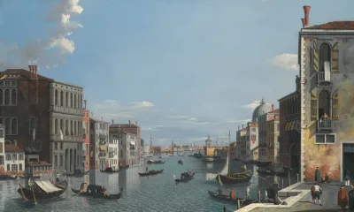 Venice The Grand Canal Looking East Towards The Dogana