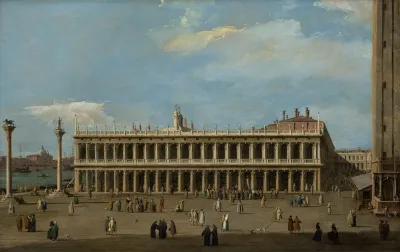Venice The Piazzetta Looking West With The Libreria