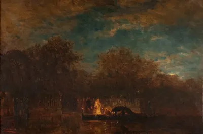 Venise La Sortie Du Jardin Francais Au Crepuscule