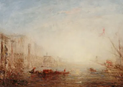 Venise Le Grand Canal Au Soleil Levant