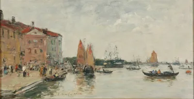 Venise Le Quai Et Leglise San Biagio
