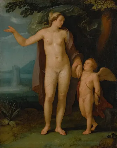Venus And Cupid In A Landscape 2