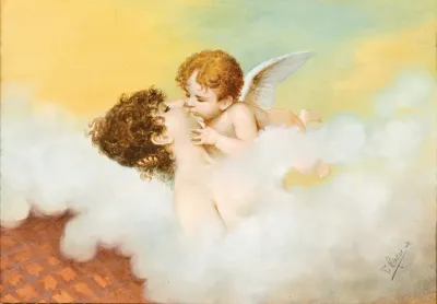 Venus And Cupid In The Taste Of Art Nouveau