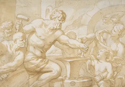 Venus And Cupid In Vulcans Forge
