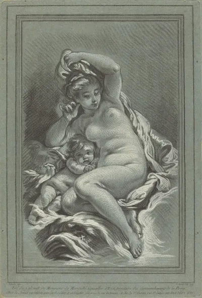 Venus And Cupid On A Dolphin