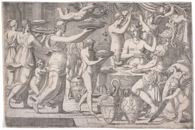 Venus And Mars Served By Cupid And The Three Graces