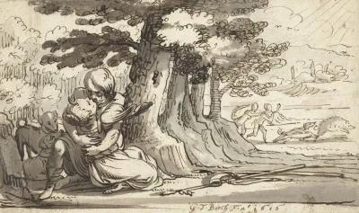 Venus En Adonis In Een Omhelzing Verwikkeld