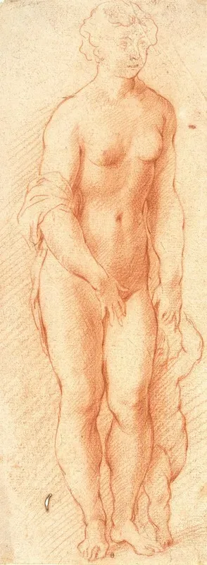 Venus Og Amor Georg Petels Skulpturgruppe Set Drejet Halvt Mod Hojre