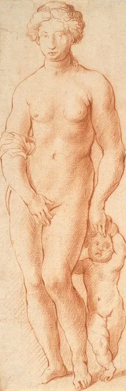 Venus Og Amor Skulpturgruppe Set Forfra