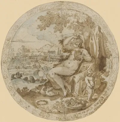 Venus Und Amor Im Rund