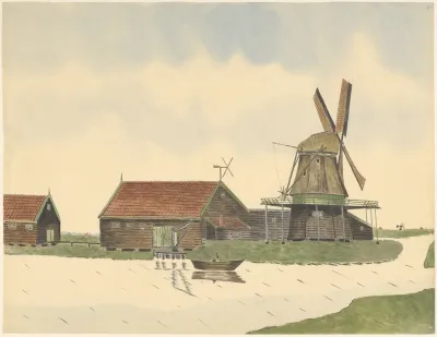 Verfmolen De Rob Aan De Oostzijde Van De Westerveersloot Hoek Diksloot Verbrand 1888