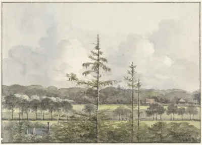 Vergezicht Van Weilanden Met Boerderijen