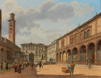 Verona A View Of Piazza Delle Erbe