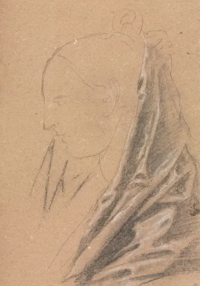 Verona Sketchbook Female Head With Drapery Page 81