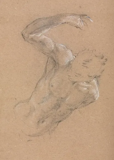 Verona Sketchbook Male Nude With Upraised Right Arm Page 32