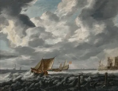 Vesels Sailing On Choppy Waters