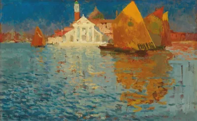 Vessels Before San Giorgio Maggiore Venice