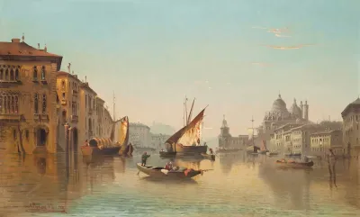 Vessels On The Grand Canal Venice