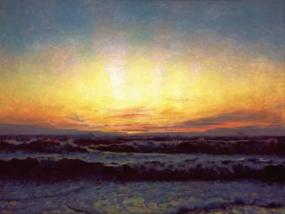 Vesterhavet I Storm Efter Solnedgang Hojen