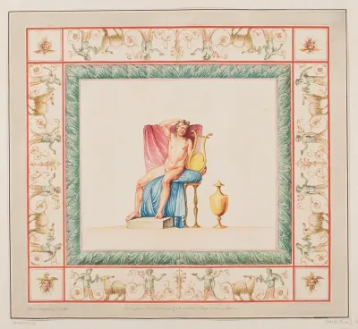 Vestigia Delle Terme Di Tito Apollo Quadro From Vault Ornamentation In Room 15