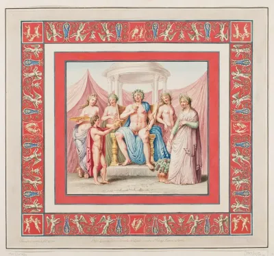 Vestigia Delle Terme Di Tito Bacchus Triumph Quadro From The Central Field Of The Ornamentation In Room 25