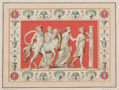 Vestigia Delle Terme Di Tito Bacchus Youth Quadro From Vault Ornamentation In Room 25 2