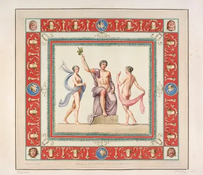 Vestigia Delle Terme Di Tito Enthroned Dionysus Central Quadro From Vault Ornamentation In Room 12