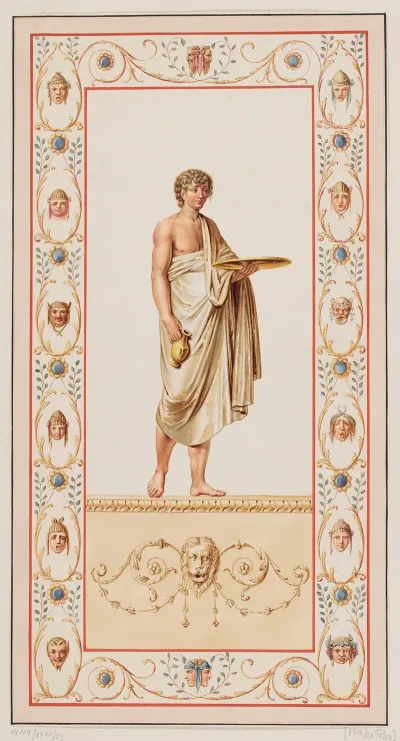 Vestigia Delle Terme Di Tito Ganimedes Quadro From Wall Ornamentation In Room 15