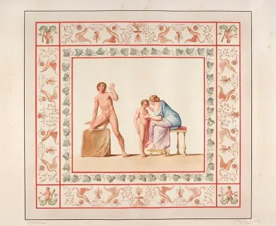 Vestigia Delle Terme Di Tito Lucius Papirius Quadro From Vault Ornamentation In Room 21