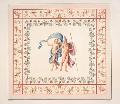 Vestigia Delle Terme Di Tito Mars And Venus Quadro From Vault Ornamentation In Room 15