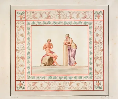 Vestigia Delle Terme Di Tito Muse And Polyphemus Quadro From Vault Ornamentation In Room 21