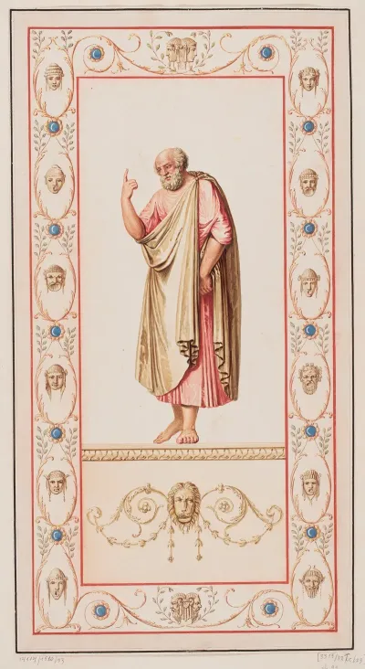 Vestigia Delle Terme Di Tito Philosopher Quadro From Wall Ornamentation In Room 15