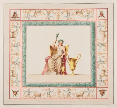 Vestigia Delle Terme Di Tito Pomona Quadro From Vault Ornamentation In Room 15