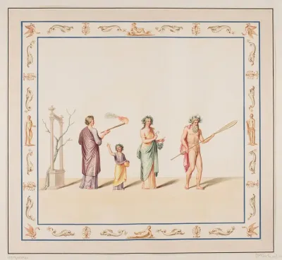 Vestigia Delle Terme Di Tito Preocession Quadro From Vault Ornamentation In Room 14