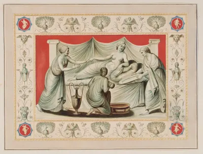 Vestigia Delle Terme Di Tito The Birth Of Bacchus Quadro From Vault Ornamentation In Room 25