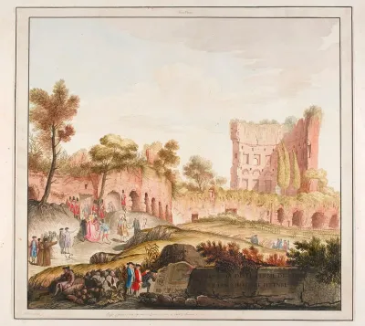 Vestigia Delle Terme Di Tito View Of The Ruins Of The Baths Of Titus