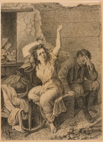Victims Of A Fire Study For A Painting